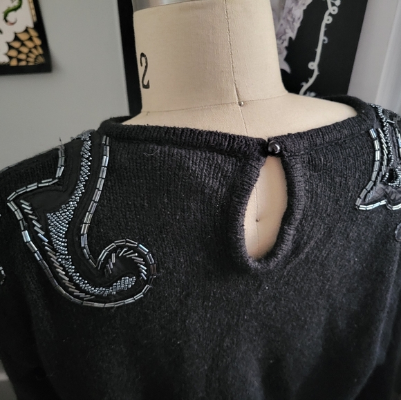 Vintage 1990 Beaded Silk Blend Sweater size M - Picture 6 of 8